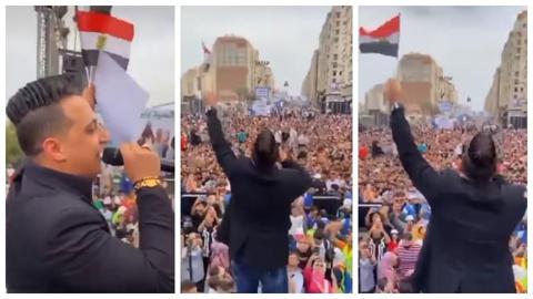 الجمهور يرفع علم مصر بحفل رضا البحراوي في طنطا